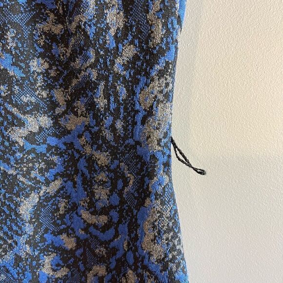 Cache Snakeskin Print Blue Bodycon Sleeveless Sweater Midi Dress | SZ S - Picture 11 of 14